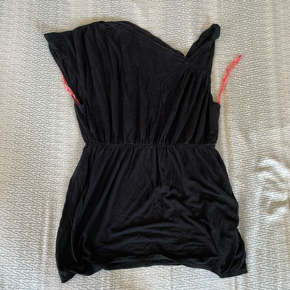 Free people black shirt open shoulder